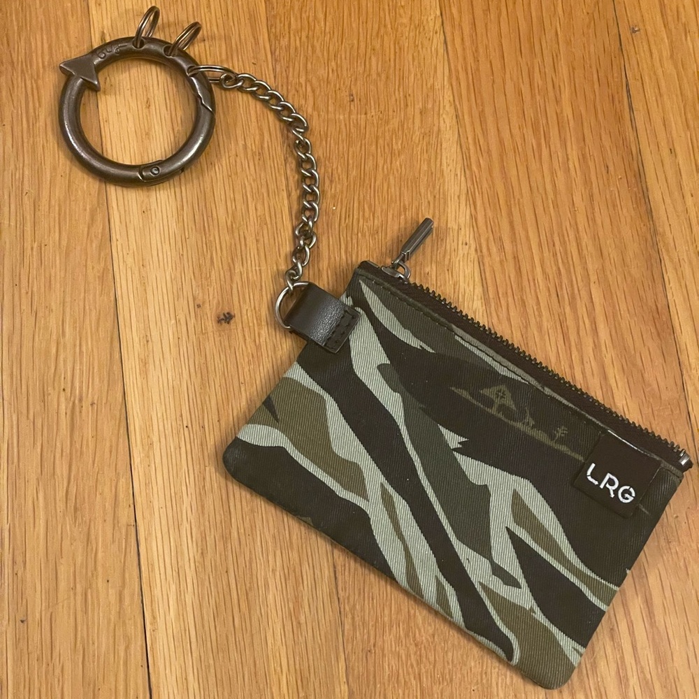 LRG Army Camo Wallet w/ Zipper & Keychain